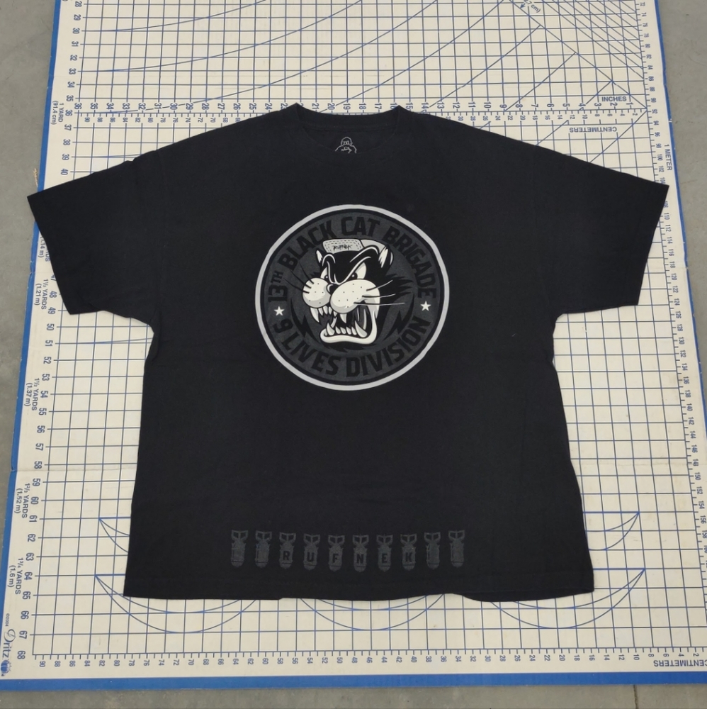Rufnek "13th Black Cat Brigade 9 Lives Division" Short Sleeve Shirt 2XL